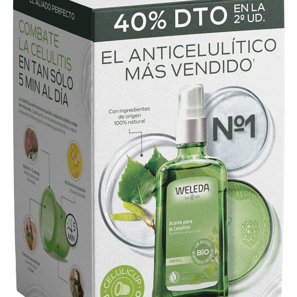 Aceite de abedul para la celulitis doble pack