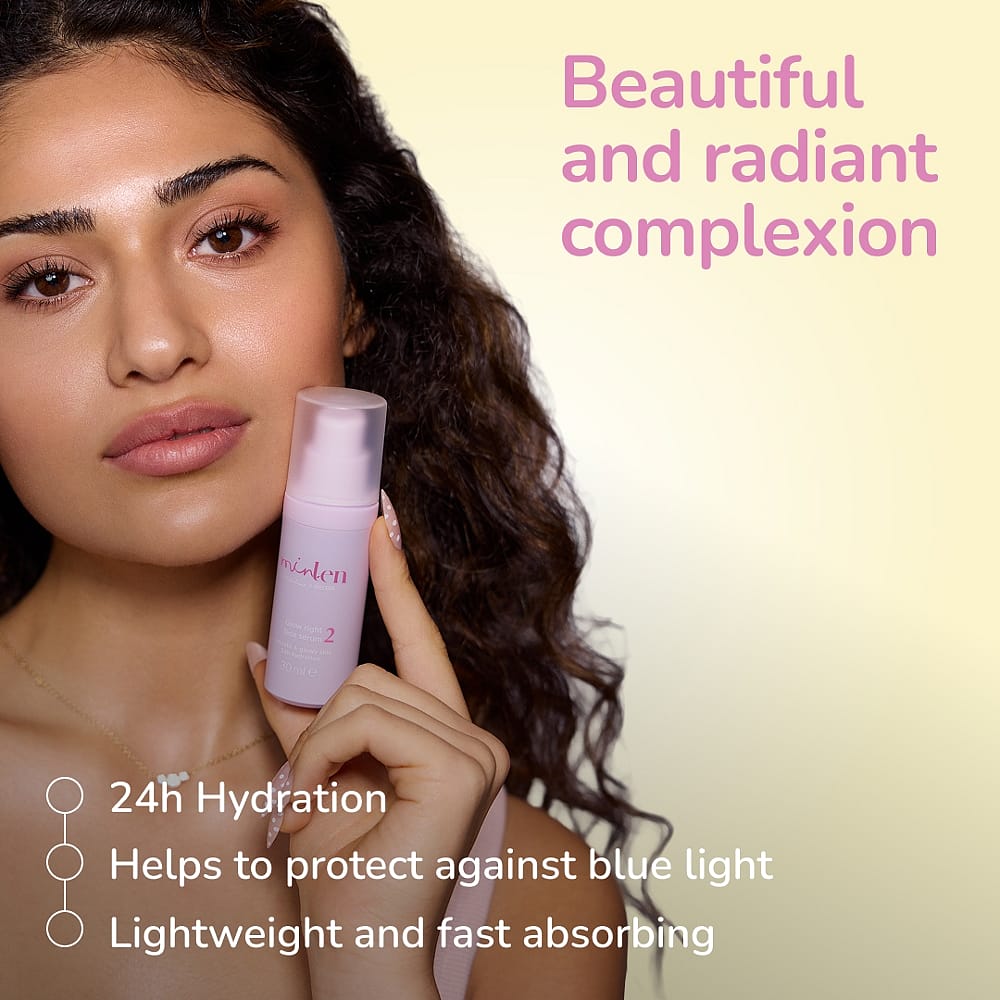 minLen Glow Right Face Serum av Madeleine x Weleda