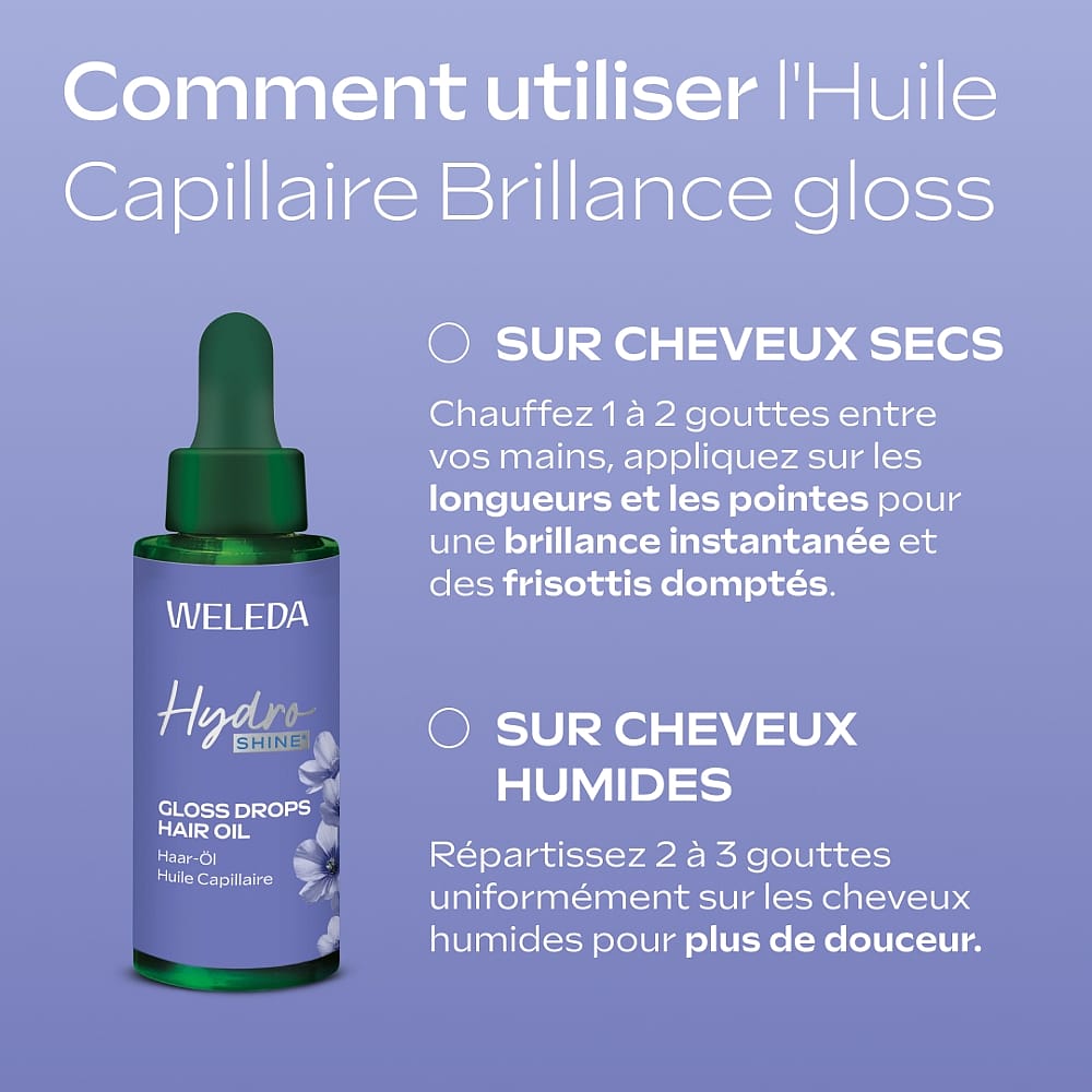 Hydro Shine Huile Capillaire Brillance Gloss - Weleda 12