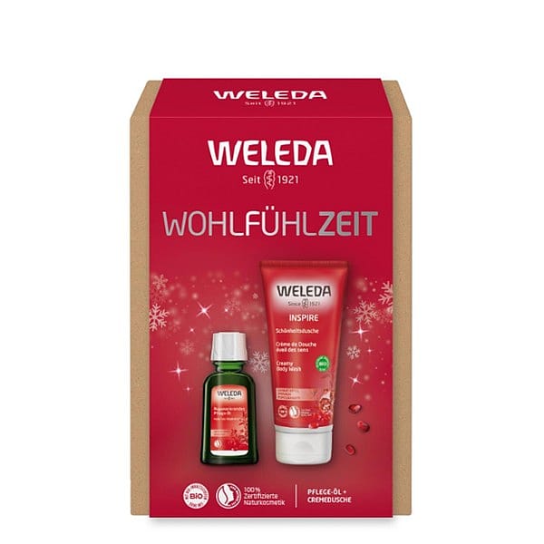 WOHLFÜHLZEIT - Geschenkset Schönheitsdusche Granatapfel & Regenerierendes Pflege-Öl