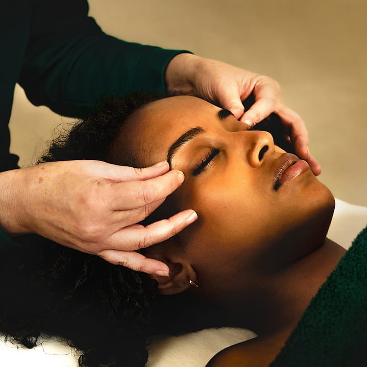 Women receiving a facial