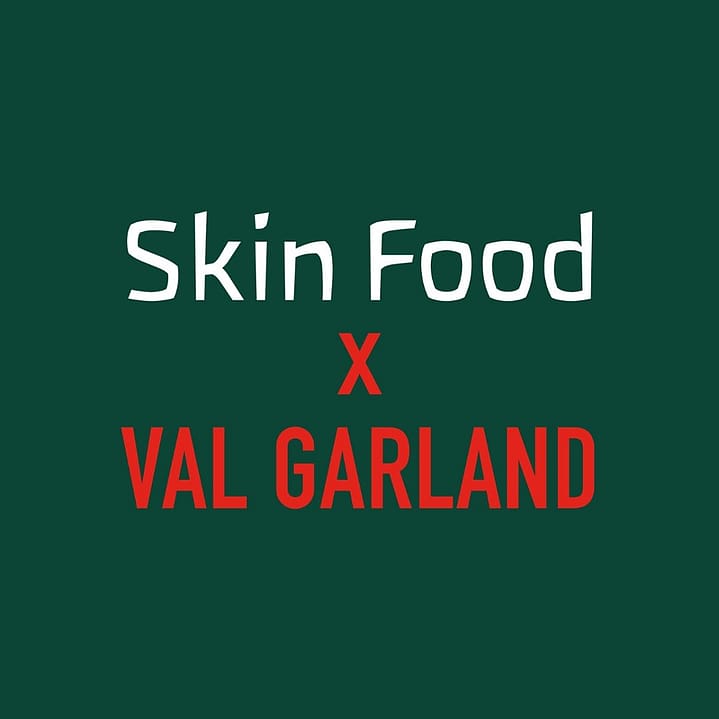 Skin Food X Val Garland logo lock-up